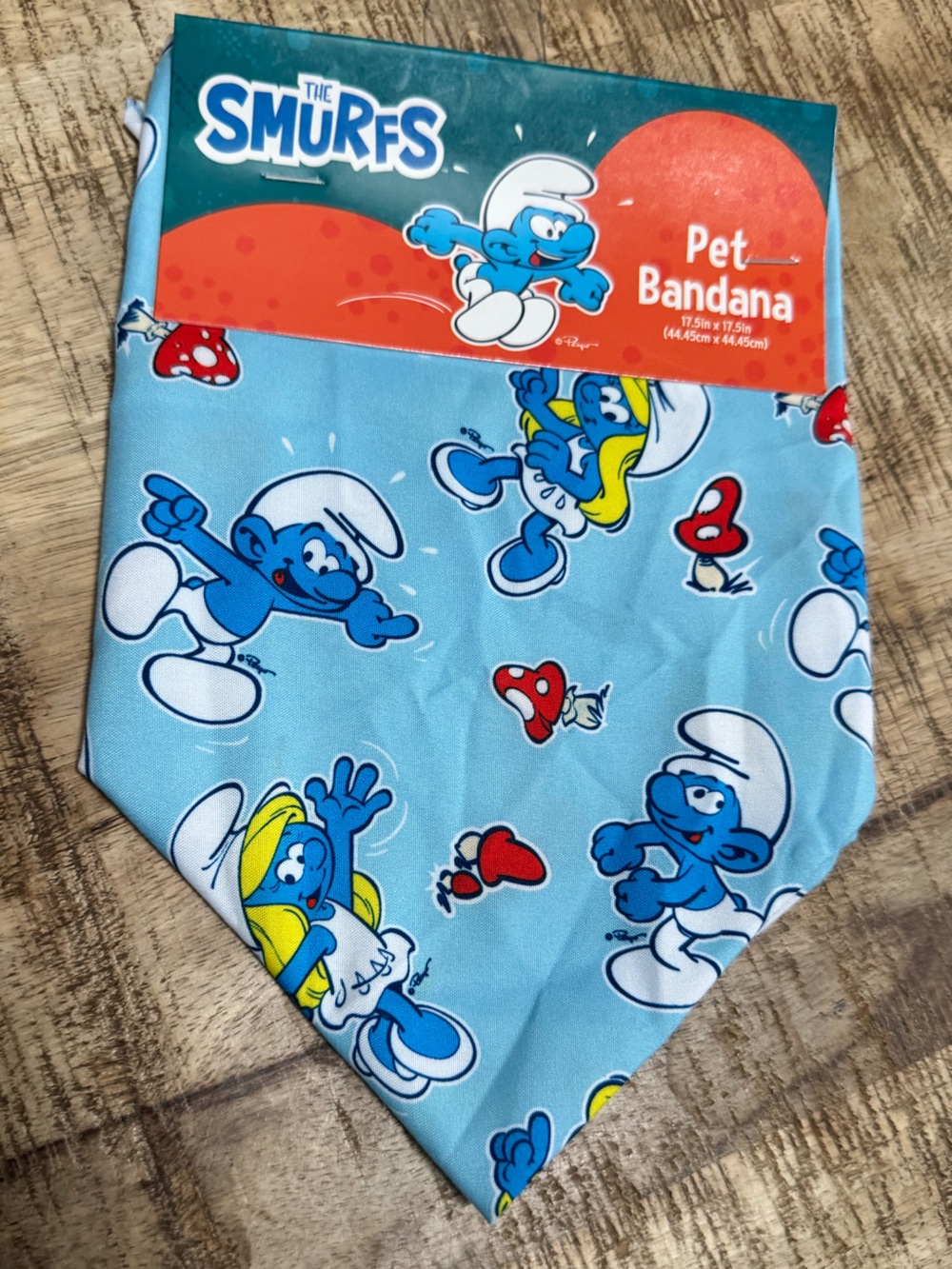 The Smurfs Light Blue Pet Bandana - Iconic Character Print